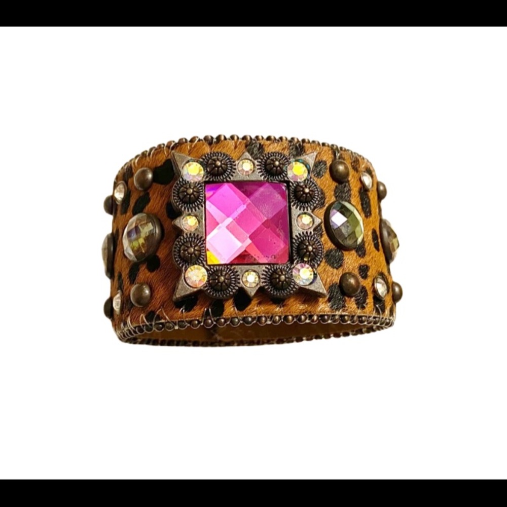 Cowgirl Animal print rhinestone bracelet